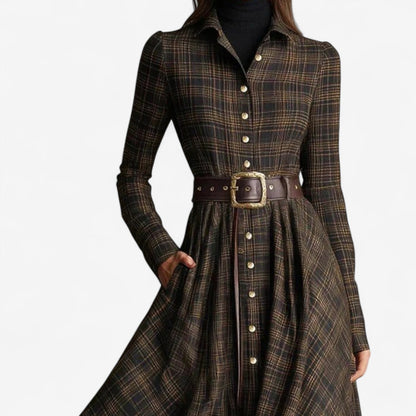 Elvira | Abito a Quadri con Gonna Ampia